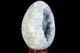 Crystal Filled Celestine (Celestite) Egg Geode - Madagascar #98812-3